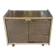 Vintage 70s TV cabinet Hi-Fi brass smoked glass on wheels Hollywood Reg