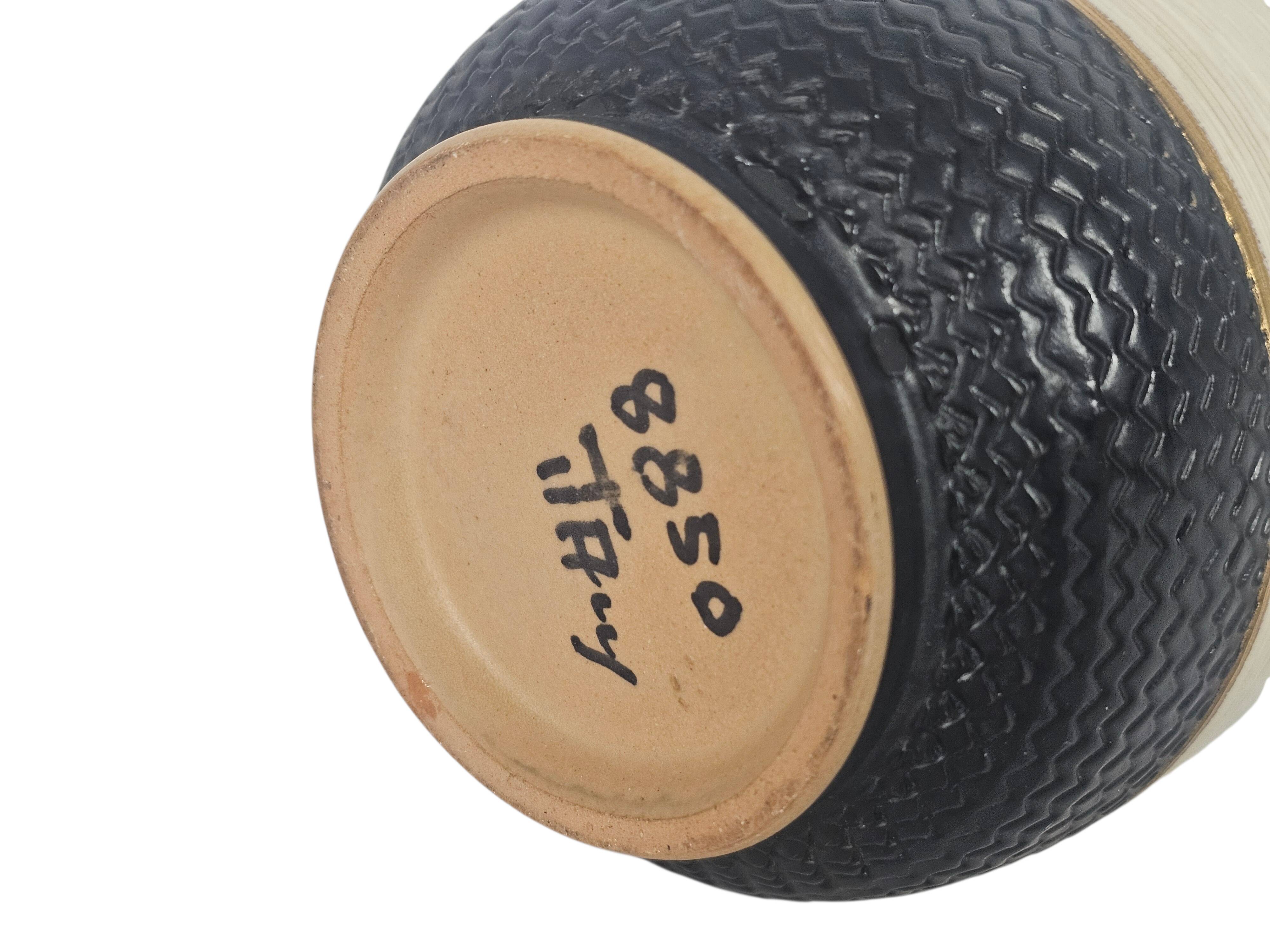 Fratelli Fanciullacci | Sgraffito | ear vase | gilded leaves | 1970s