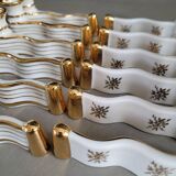 12 Limoges art porcelain knife rests in their case