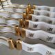 12 Limoges art porcelain knife rests in their case