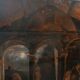 Ancient Table Large Sketch in Oil on Panel Convent of the Brothers 19th Century