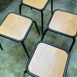 4 black school stools