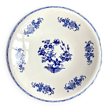 St Amand round hollow dish in blue earthenware