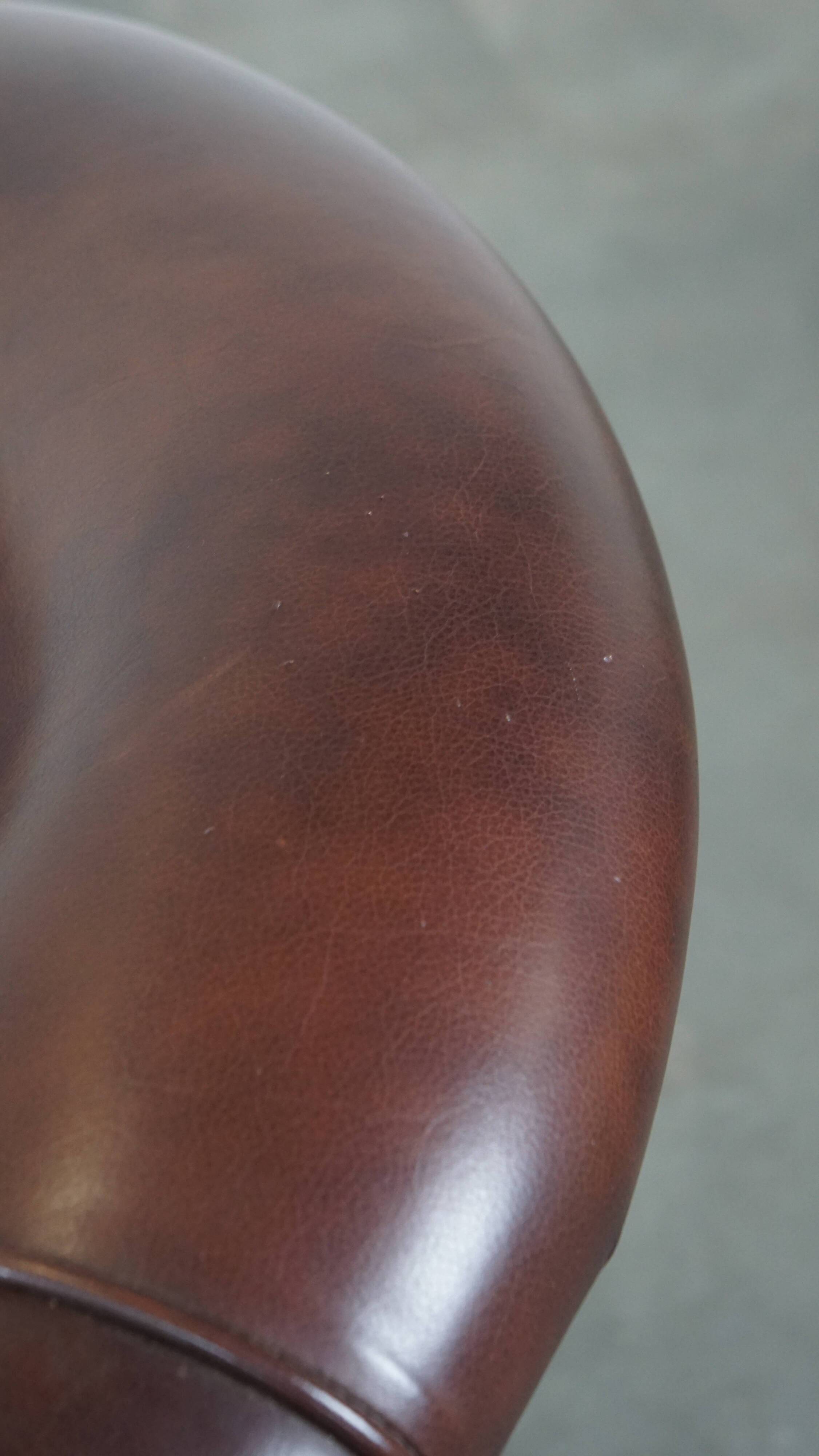 Cow leather club chair in English style