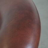 Cow leather club chair in English style