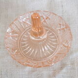 Baguier en cristal moulé rose