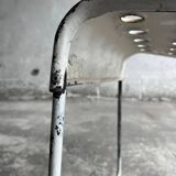 White Lacquered Steel Omstak Chair by Rodney Kinsman for Bieffeplast (1971) Industrial Sled Base