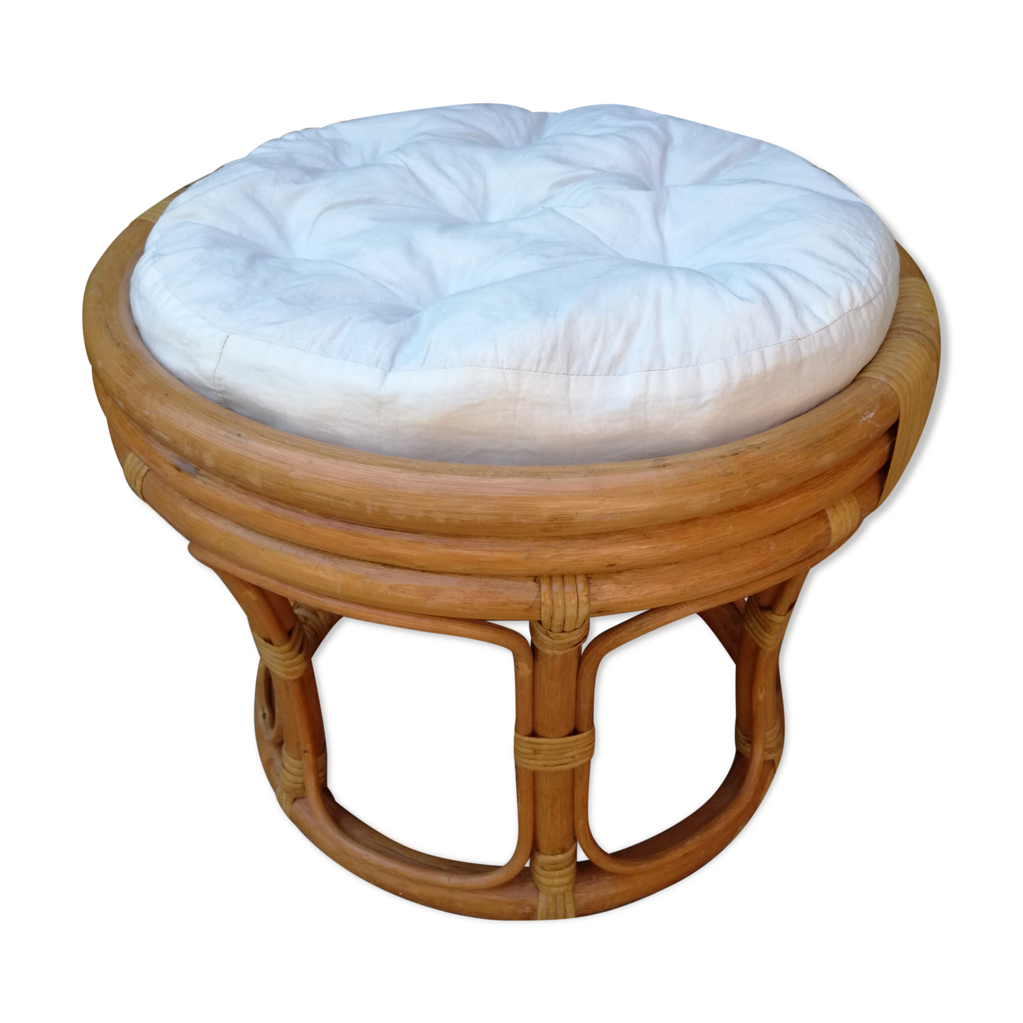 Pouf bamboo and rattan