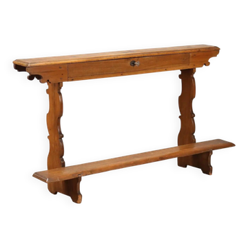Pupitre de prière ancien en noyer avec tiroir, Italie, XIXe siècle