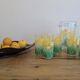 Vintage juice service Chameleon by Pierre Tardif for Neové – jug and 6 glasses