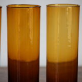 4 amber glasses with orangeade