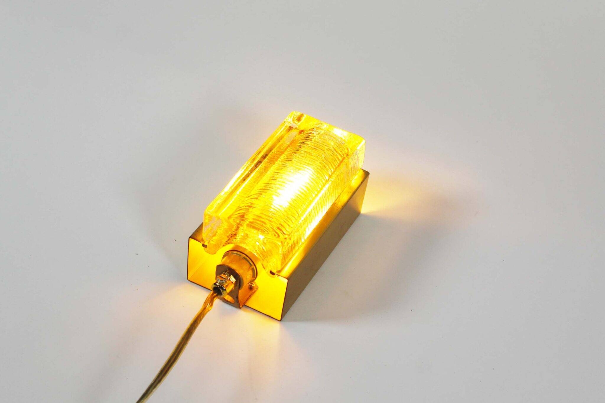 Brass & Amber glass glass wall lights by Vitrika – Model Atlactic