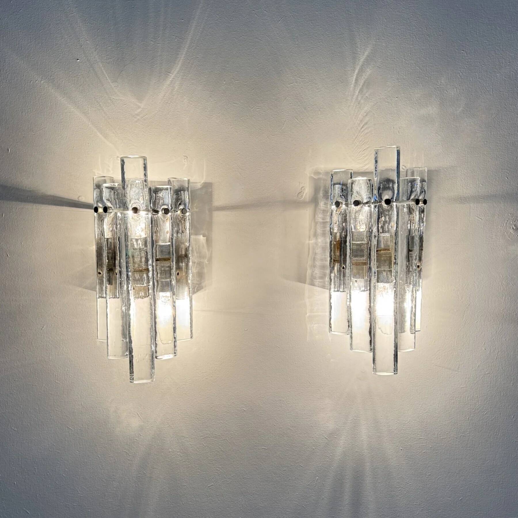 German crystal rod sconces from Kinkeldey, 1970s, set of 2