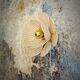 Flower wall light made of rattan petals and nude embroidery