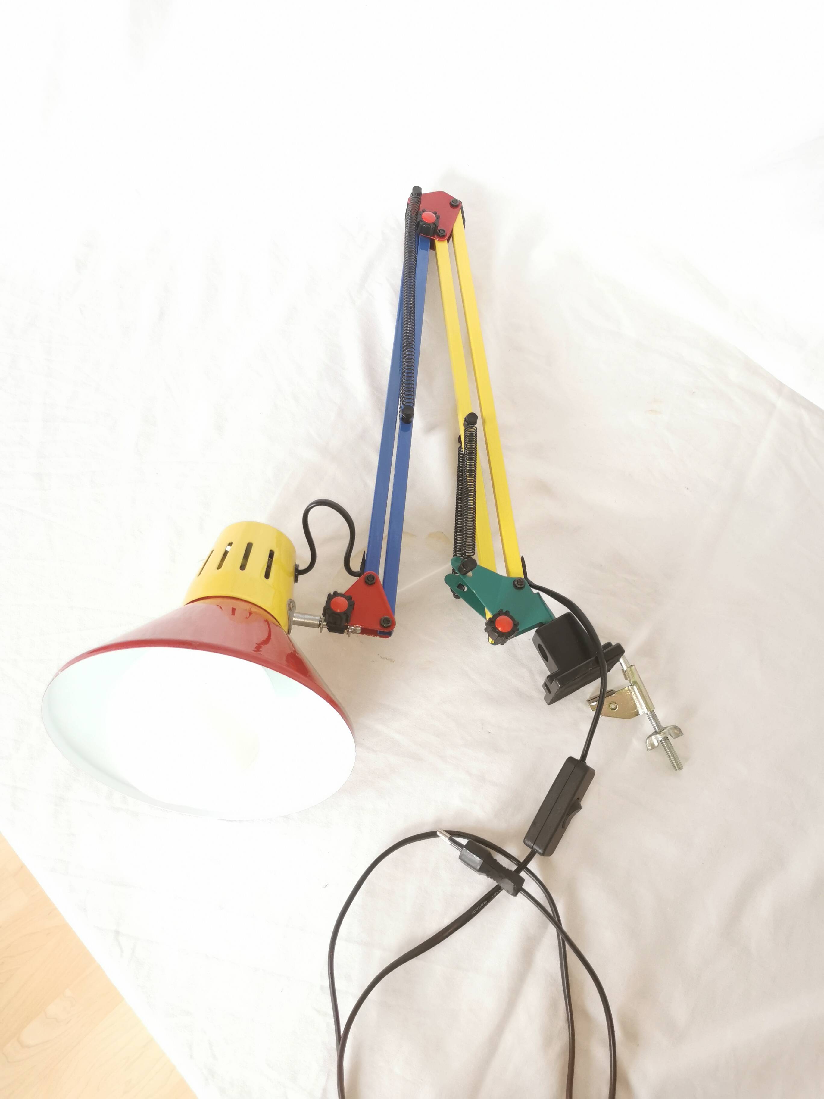 Architect lamp, articulated, multicolor, postmodern, 1980