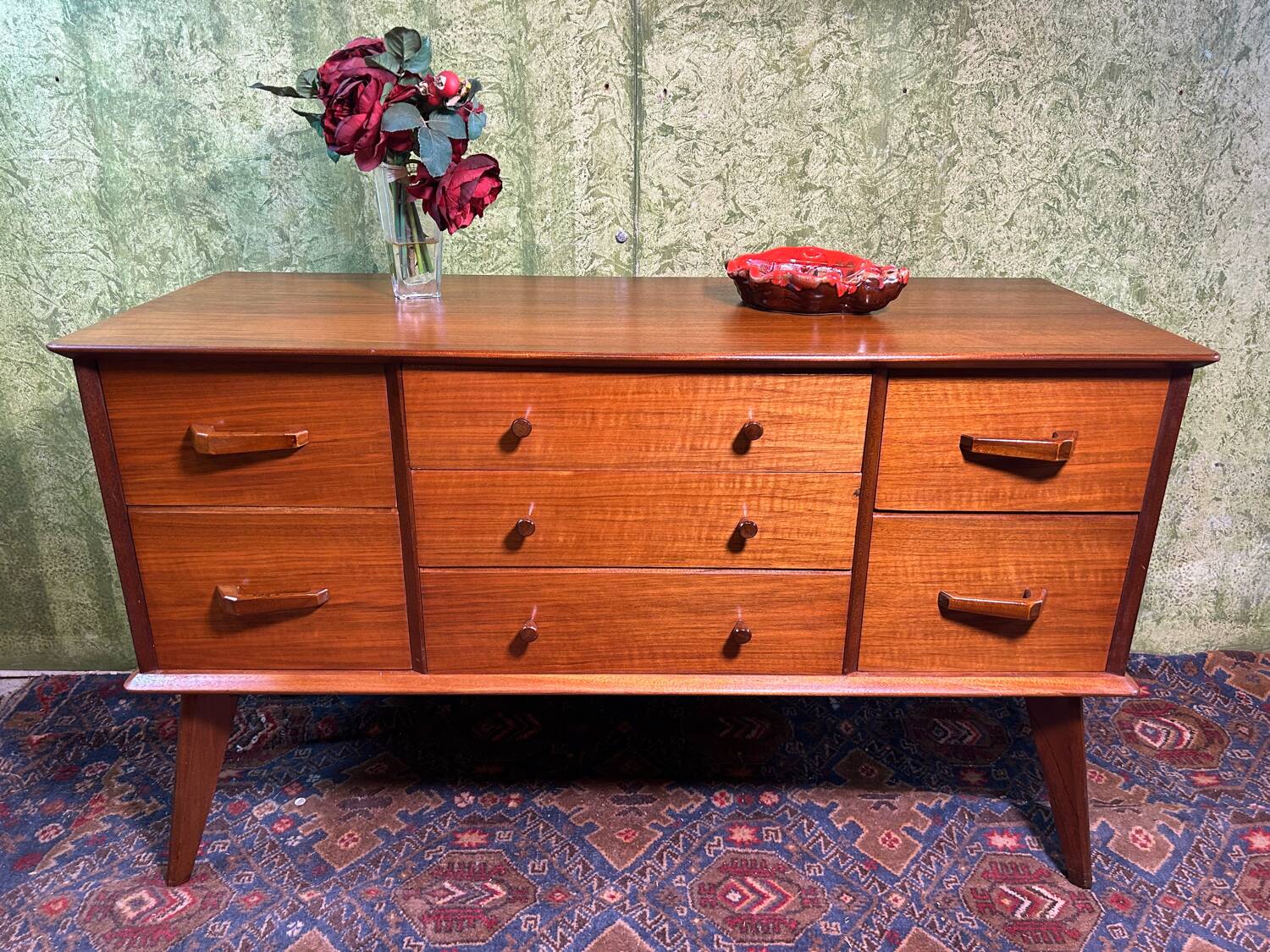 Mid century retro vintage teak small sideboard by Alfred Cox 1960