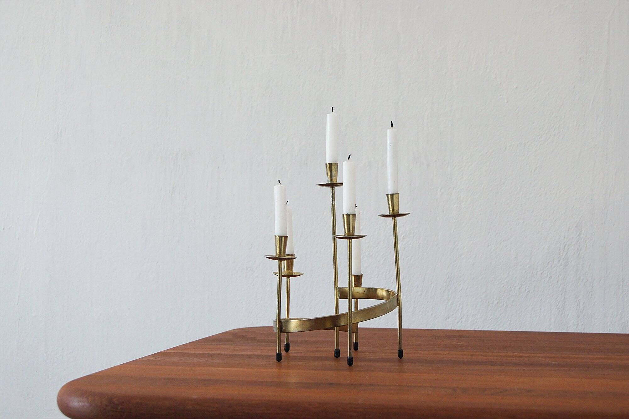 Candleholder style design Gunnar Ander for Ystad-Metall, 1950s