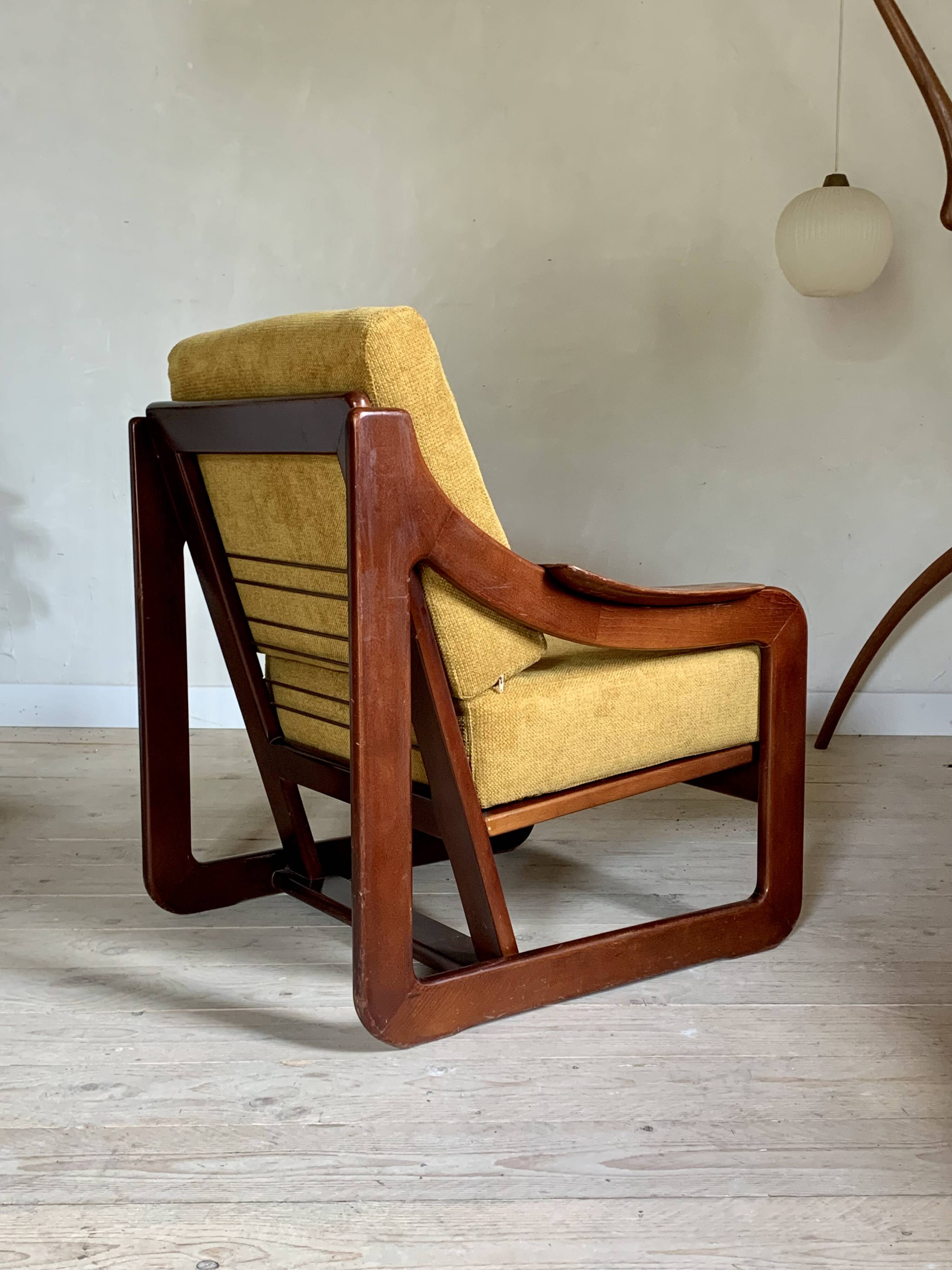 Yellow velvet sled chairs