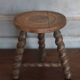 Vintage stool, old wooden stool, tripod stool