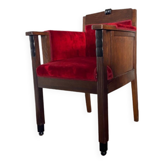 Art Deco Amsterdamse School Oak Desk or Side Chair, 1920s