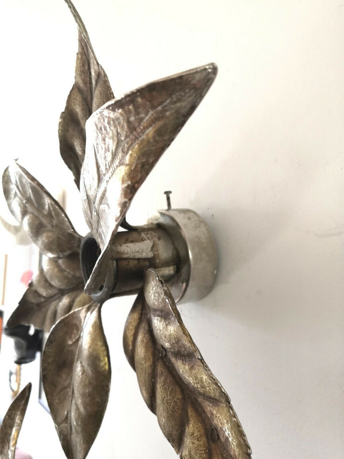 Pair Of appliques bronze flowers design 70s