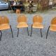 4 chaises d'école vintage des années 70