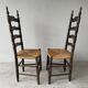 Chaise style campagnard bois massif et paille 1950