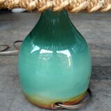Small ceramic lamp Lampshade rope signed 50 years