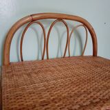Table de chevet en rotin vintage 60'