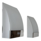 Pair of vintage wall lights, chrome-plated metal and frosted glass, France, 1980