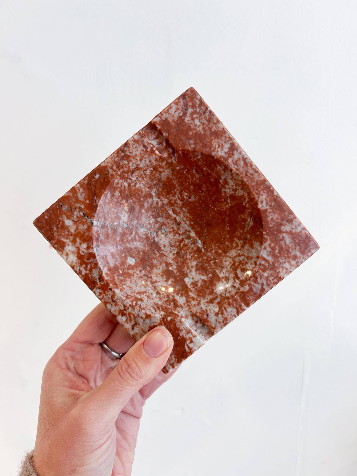Vintage red marble ashtray