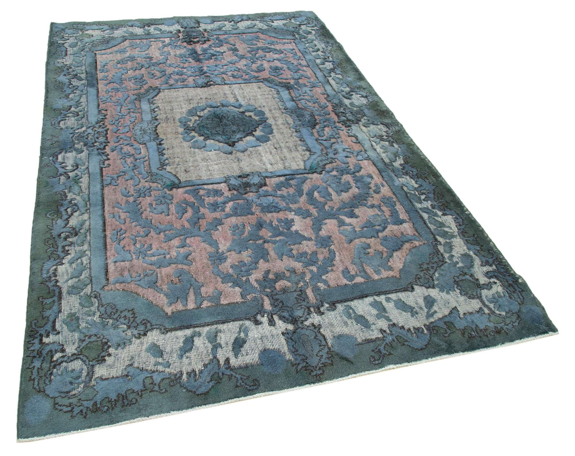 Hand-knotted vintage turkish 1980s 157 cm x 251 cm blue rug