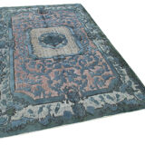 Hand-knotted vintage turkish 1980s 157 cm x 251 cm blue rug