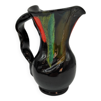 Large multi-colored pitcher Vintage Vallauris ceramic