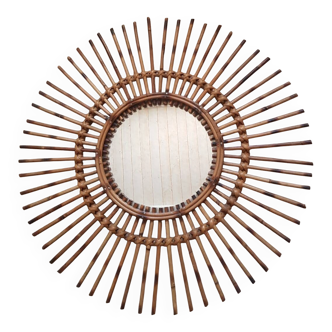 Rattan sun mirror