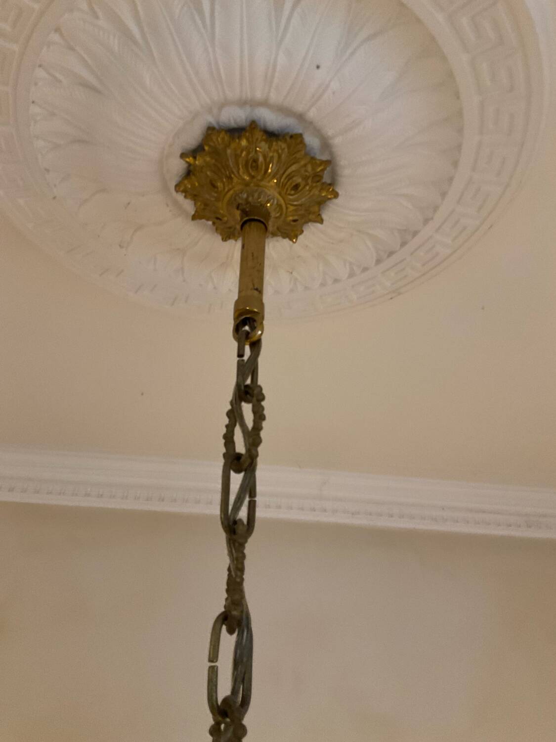 Large 19th century Empire Montgolfière chandelier in bronze and crystal