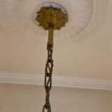 Large 19th century Empire Montgolfière chandelier in bronze and crystal