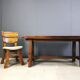 Solid wood brutalist dining table, 1960s