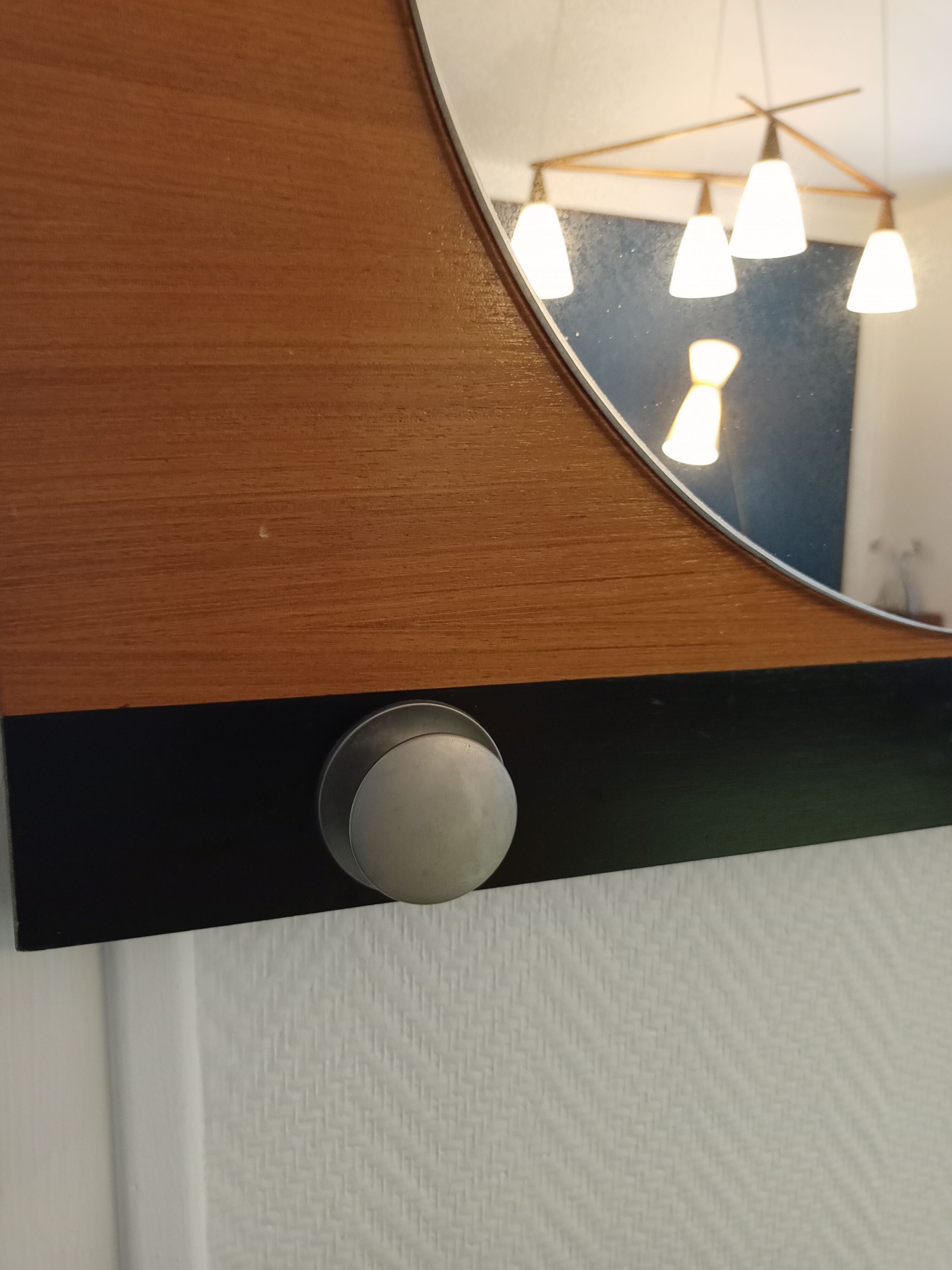 wall mirror on golden oak from the 60s 70x60cm