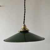 Industrial enameled sheet metal pendant light