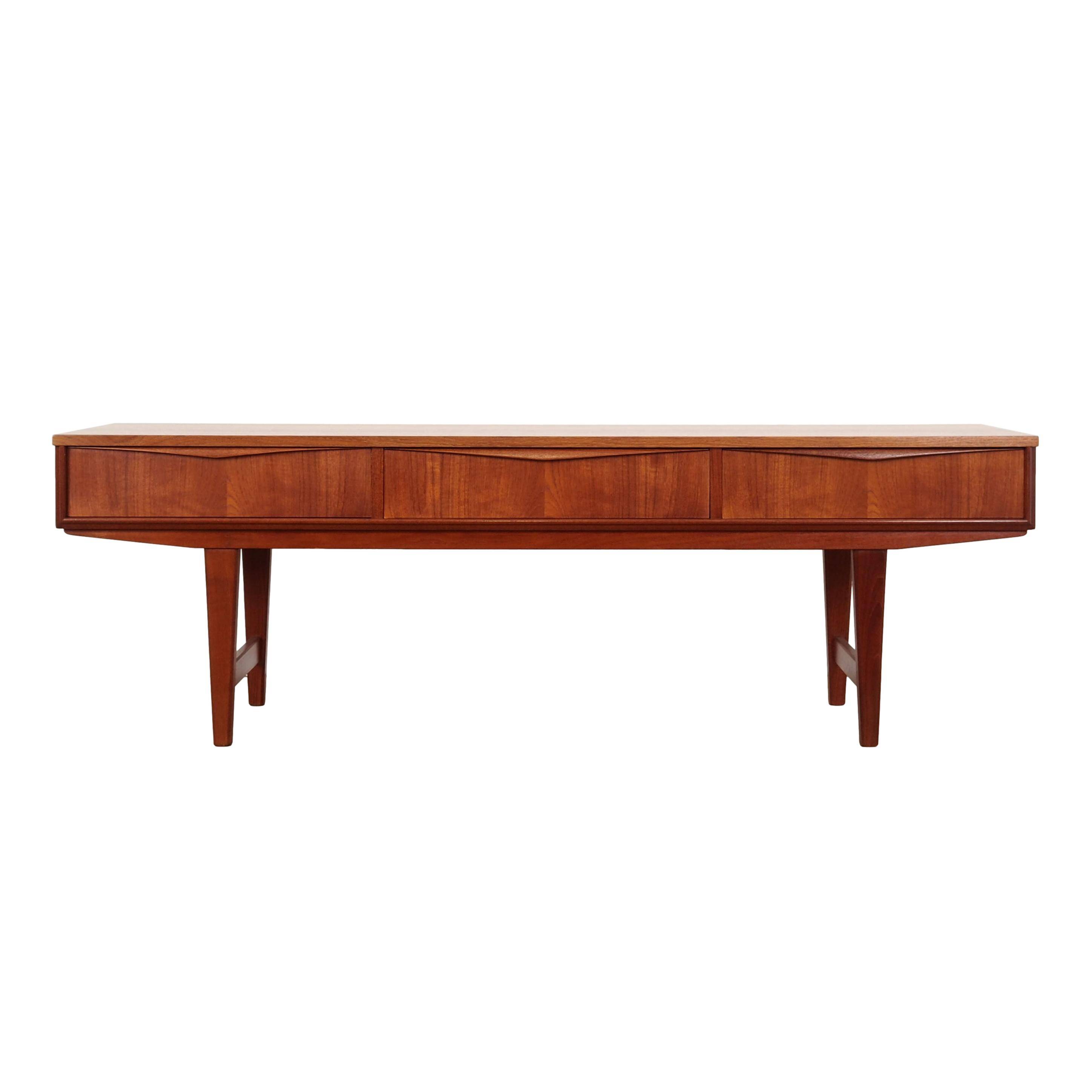Teak lowboard, Danish design, 1970s, production: Denmark