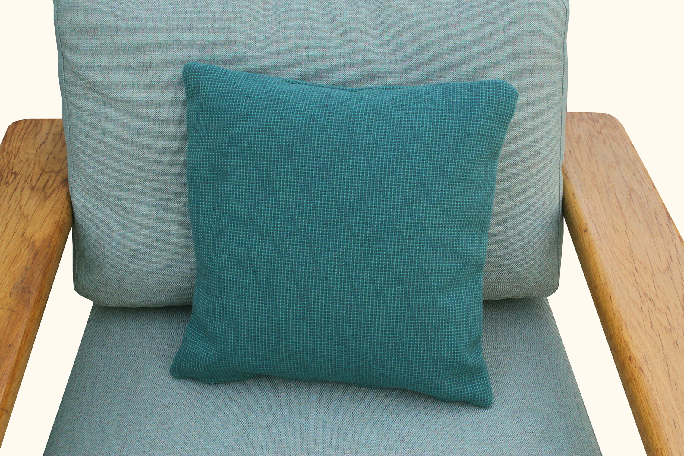 1970s armchair with oak stool