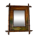Bamboo wood mirror and 19th-century paintings