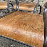 set of 4 industrial school chairs vintage school communities French School chairs Mullca
