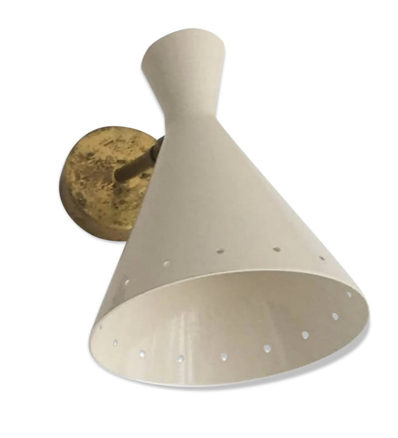 Pair wall lamps white casserole