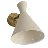 Pair wall lamps white casserole