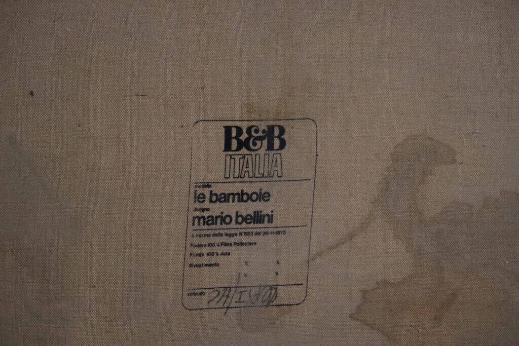 Le Bambole sofa in buffalo leather by Mario Bellini for B&B Italia, 1970s