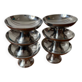 Set of 6 stainless steel dessert bowls