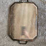 silver metal serving tray