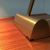 Mid-century brass swan neck table lamp in Hollywood Regency style from the 1960s.